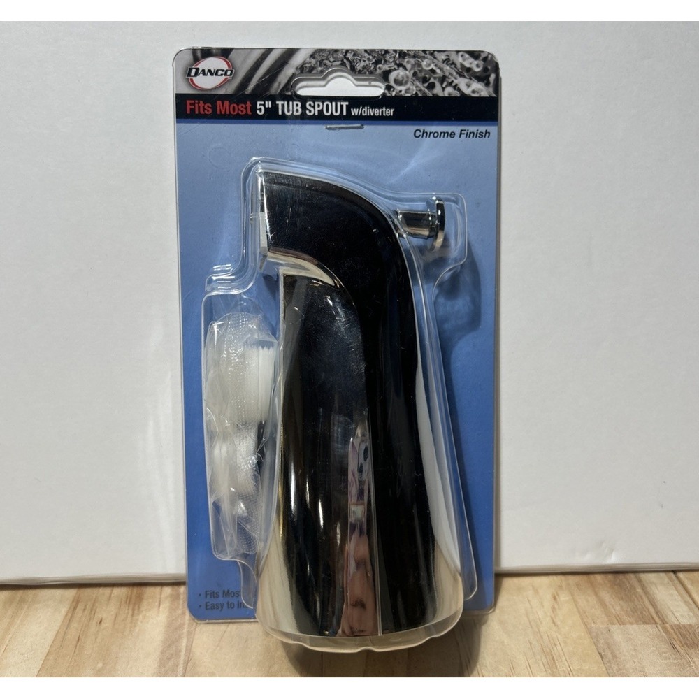 Danco 88703 5" Tub Spout with Diverter, Pipe Thread Tape Included, Chrome,‎ New